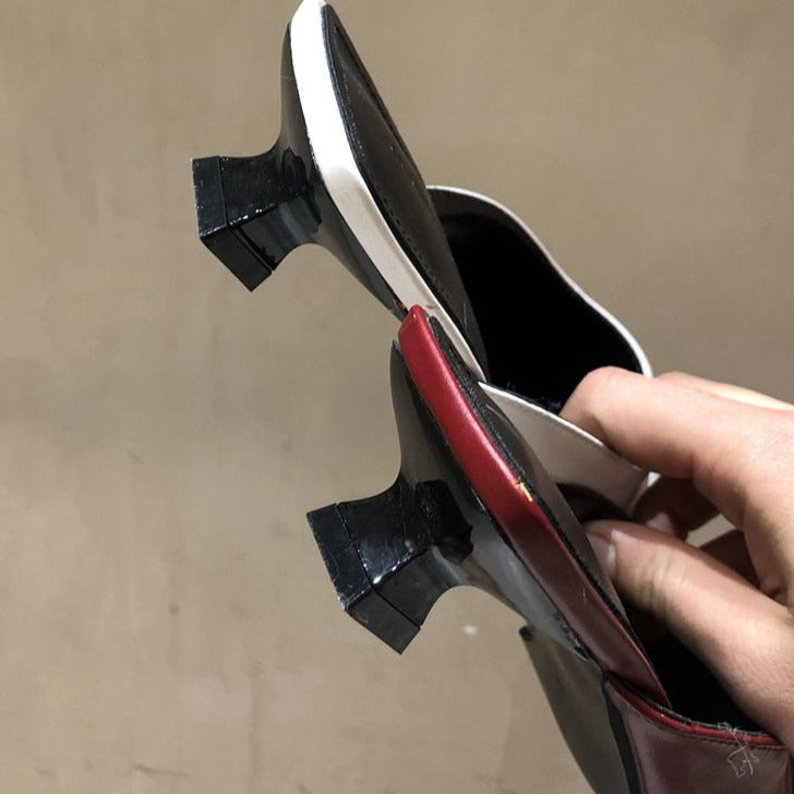 Fashion Brand Women Slipper Pointed Toe Slip on Mules Thin Low Heel Slides Shoes Pleated Design Sandal Flip Flops