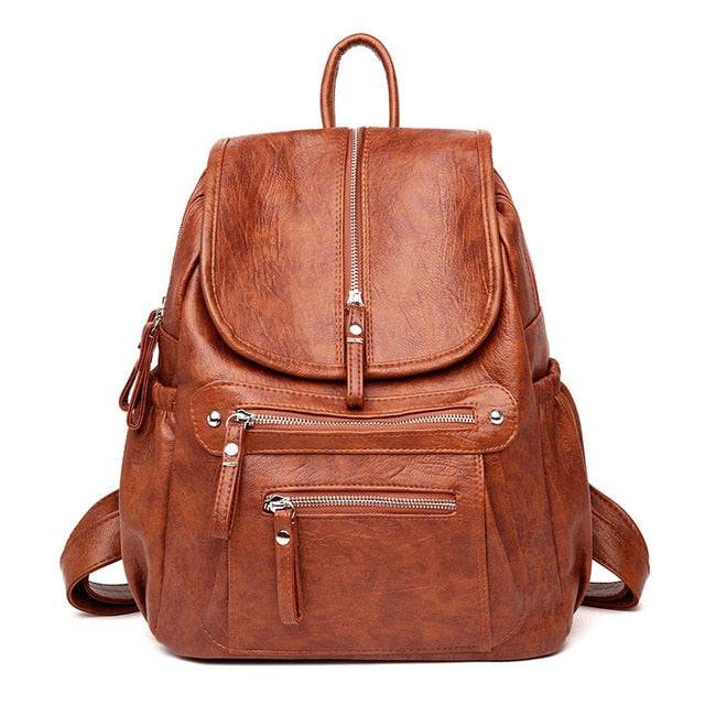 Women High quality leather Backpacks Vintage Female Shoulder Bag Sac a Dos Travel Ladies Bag pack  School Bags For Girls