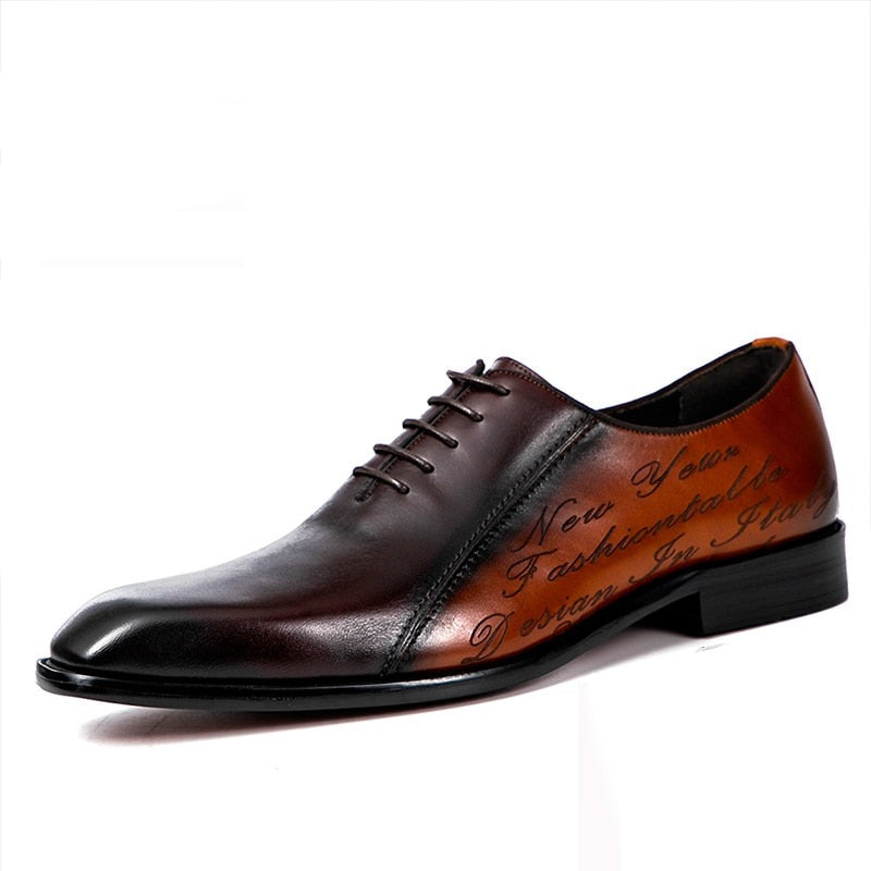 Men Goodyear Welted Shoes Mens Designer Brand Platform Brogues Dress Genuine Leather Brown Laces Wedding Shoes Phenkang