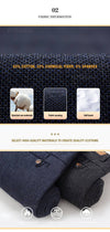 Classic Style Men's Casual Pants Business Fashion Black Blue Elastic Regular Fit